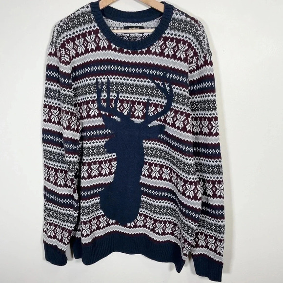 METHOD | NORDIC KNIT PATTERN CREWNECK  SWEATER - Picture 1 of 12